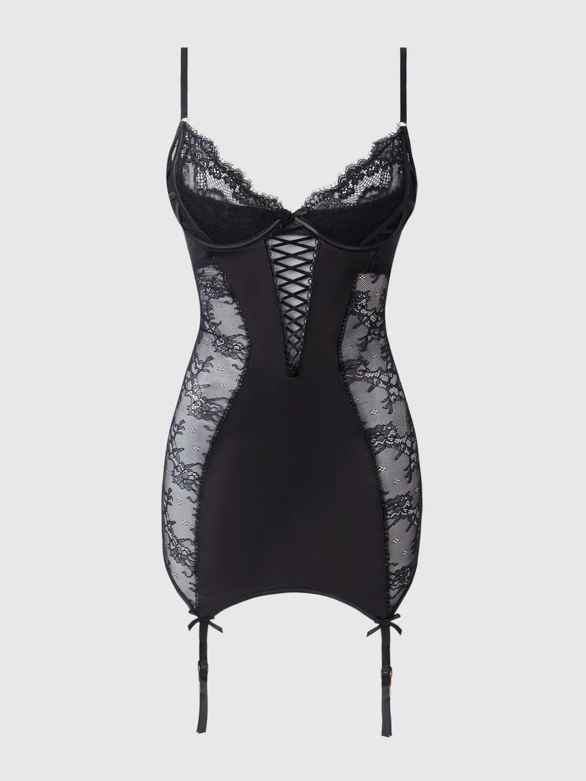 Adelaide Satin & Lace Push Up Chemise