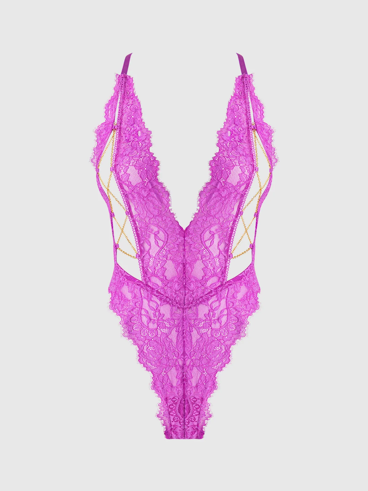 Arianna Lace & Chains Plunge Teddy