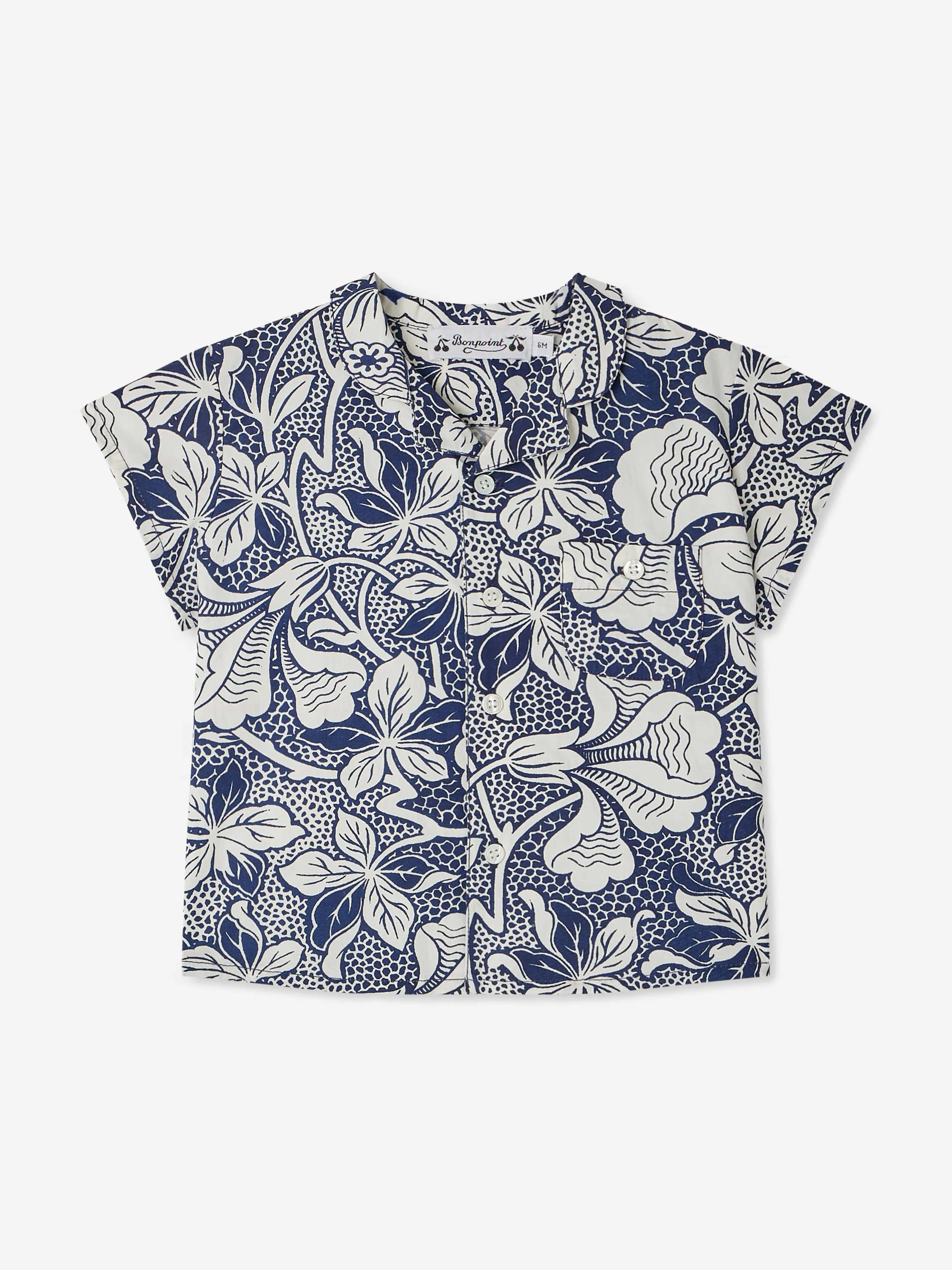 Baby Boys Floral Gerald Shirt in Blue