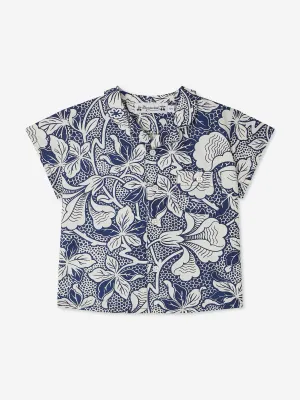 Baby Boys Floral Gerald Shirt in Blue
