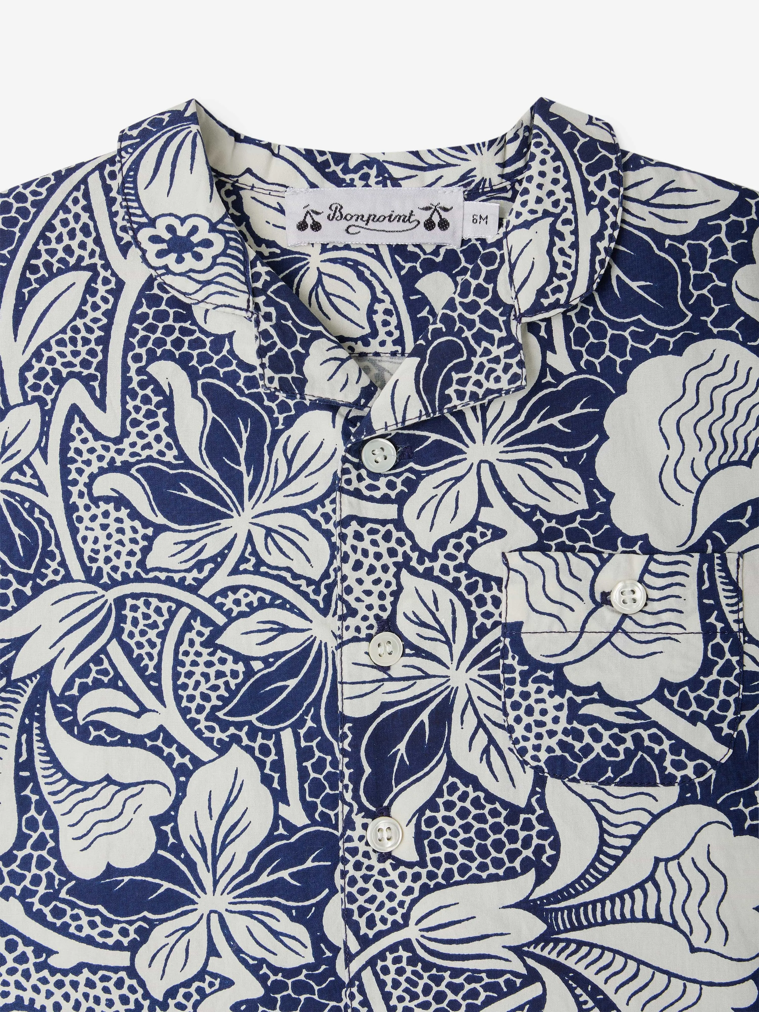 Baby Boys Floral Gerald Shirt in Blue