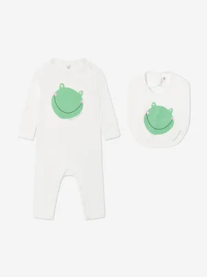 Baby Boys Frog Romper Set in Ivory