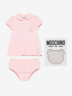 Baby Girls Dress and Knickers Set in Pink