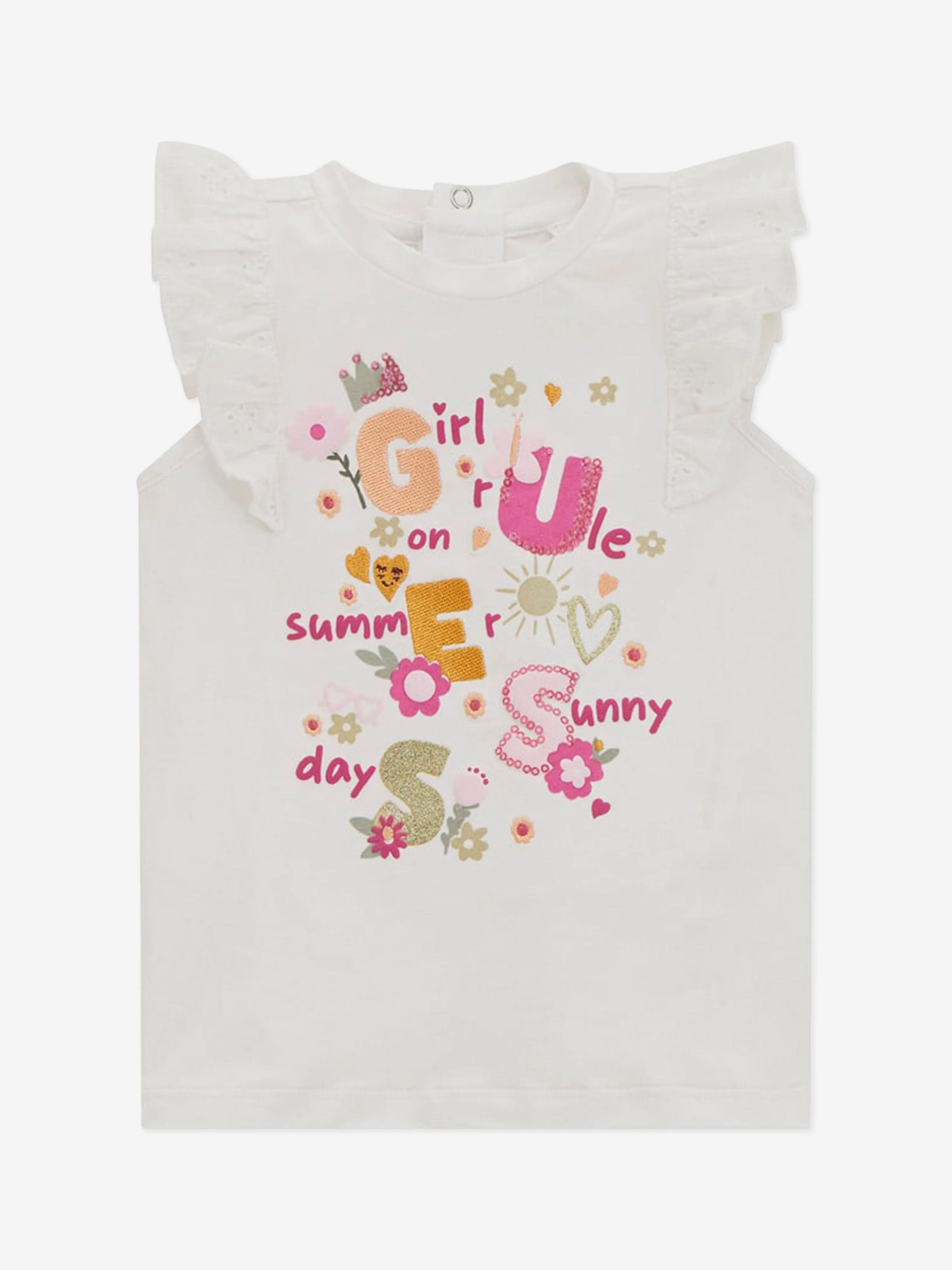 Baby Girls Legging Set in White