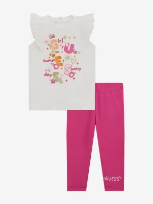 Baby Girls Legging Set in White