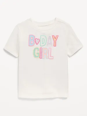 Birthday Graphic T-Shirt for Toddler Girls
