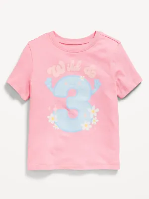 Birthday Graphic T-Shirt for Toddler Girls