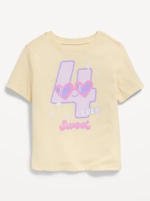 Birthday Graphic T-Shirt for Toddler Girls