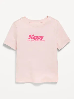 Birthday Graphic T-Shirt for Toddler Girls