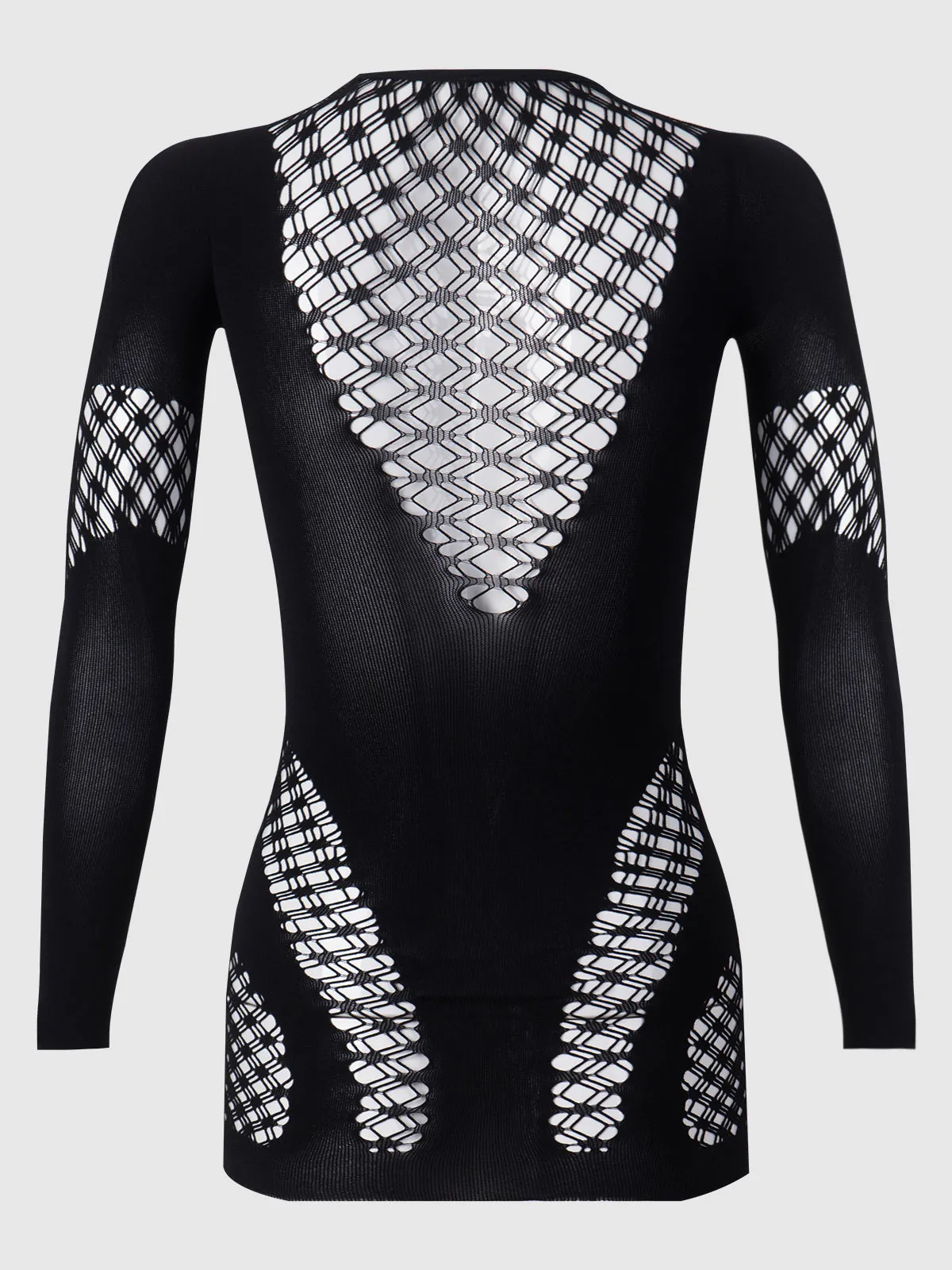 Bodycon Mini Skirt Long Sleeve Bodystocking Dress