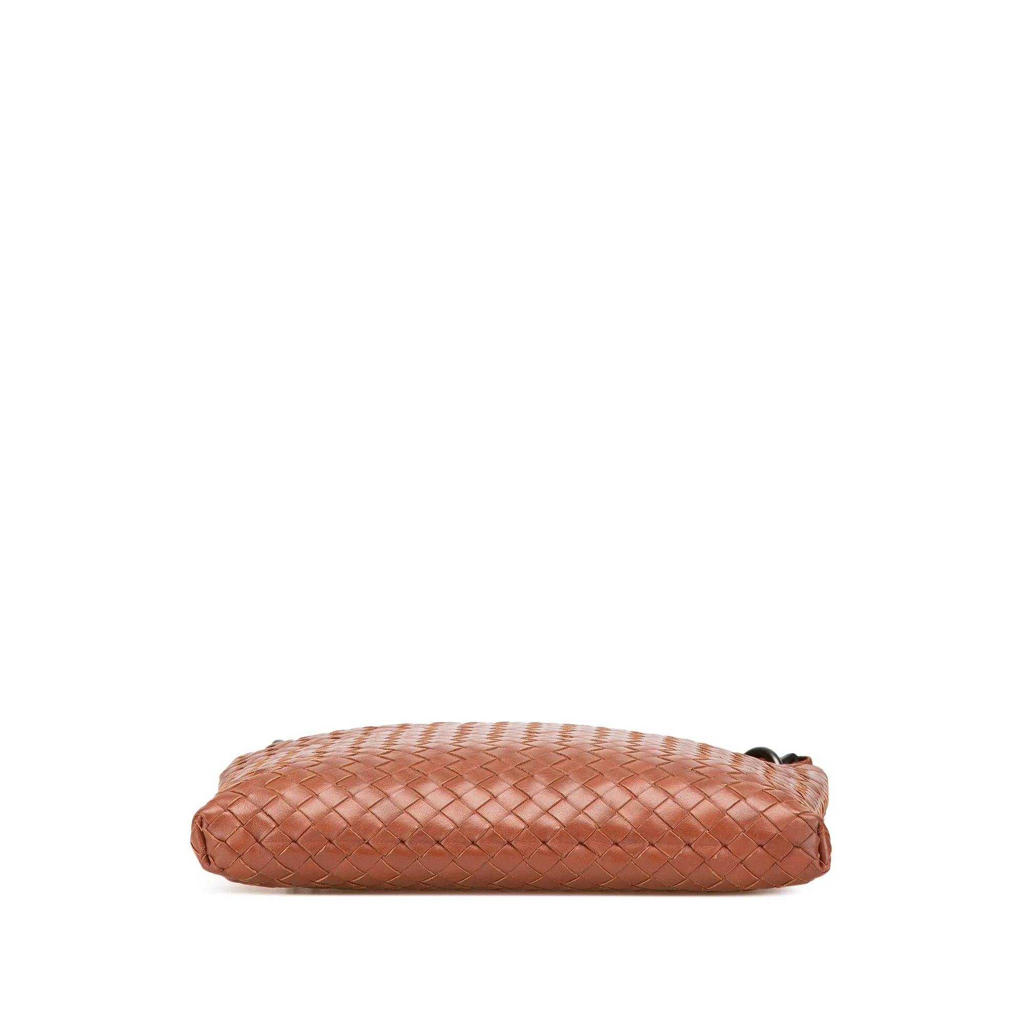 Bottega Veneta Leather Intrecciato Crossbody Brown