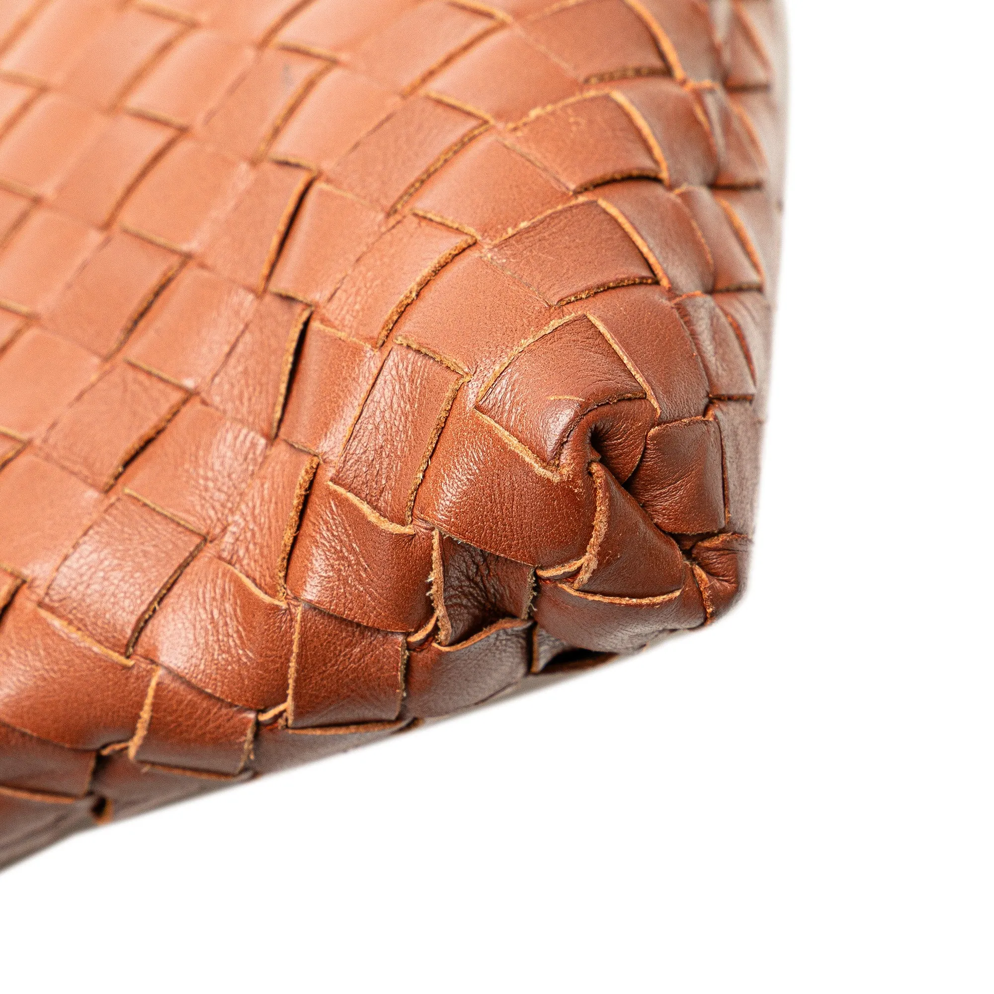 Bottega Veneta Leather Intrecciato Crossbody Brown