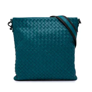 Bottega Veneta Nappa Intrecciato Crossbody Blue