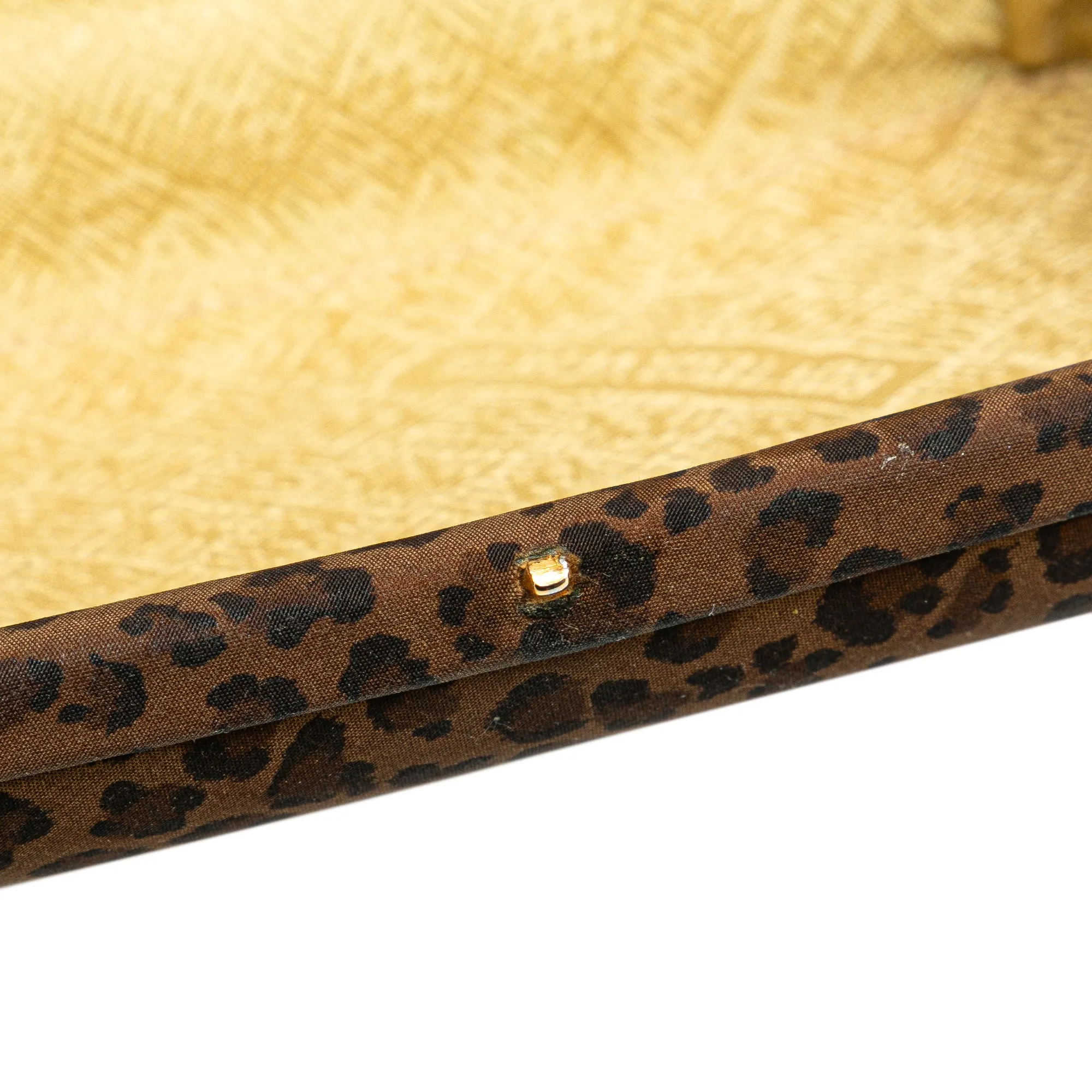 Bottega Veneta Nylon Leopard Print Box Clutch