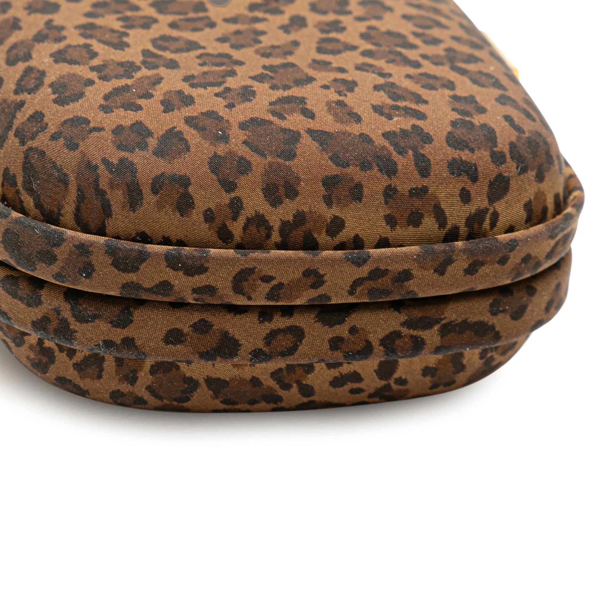 Bottega Veneta Nylon Leopard Print Box Clutch