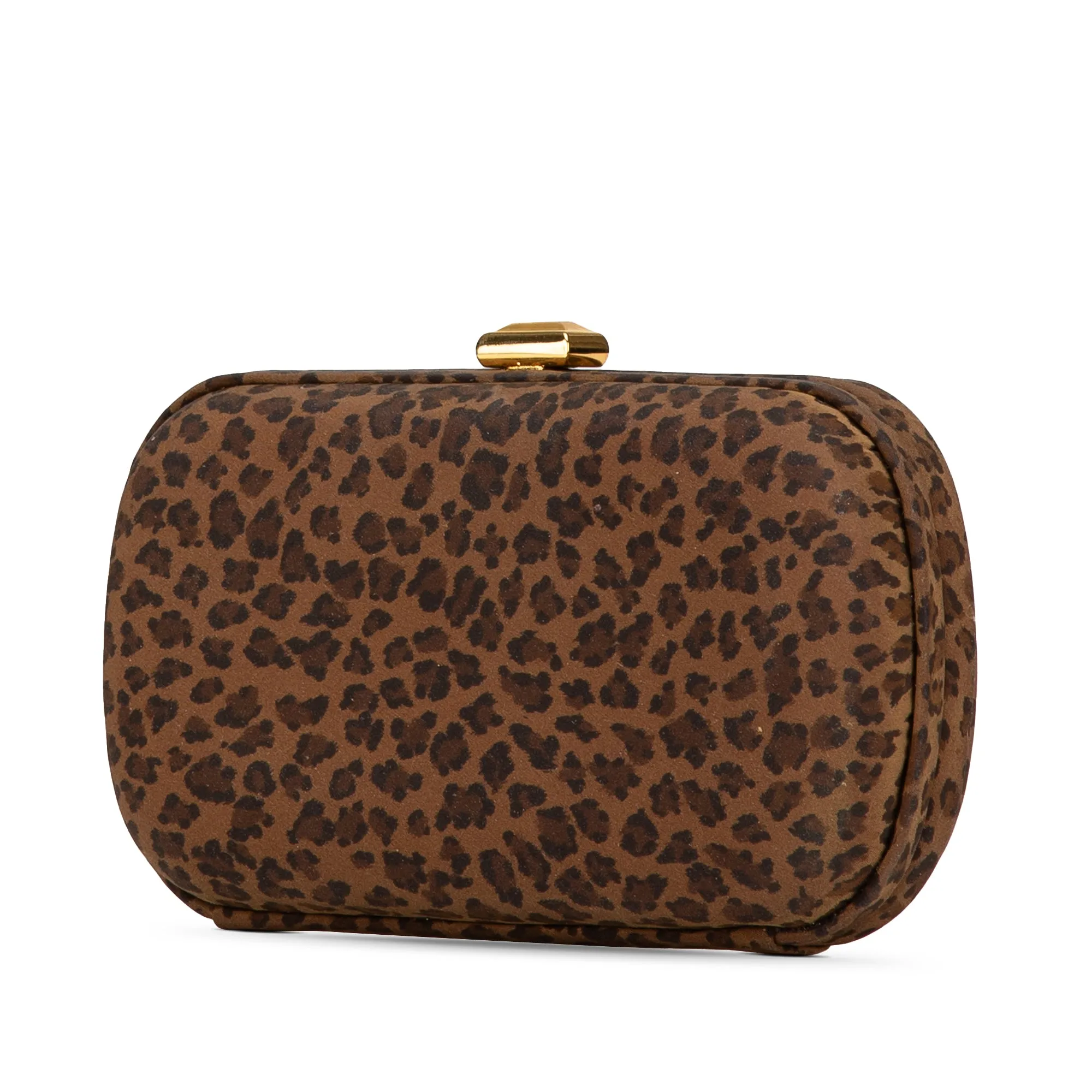 Bottega Veneta Nylon Leopard Print Box Clutch