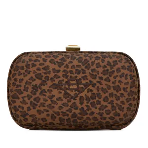 Bottega Veneta Nylon Leopard Print Box Clutch