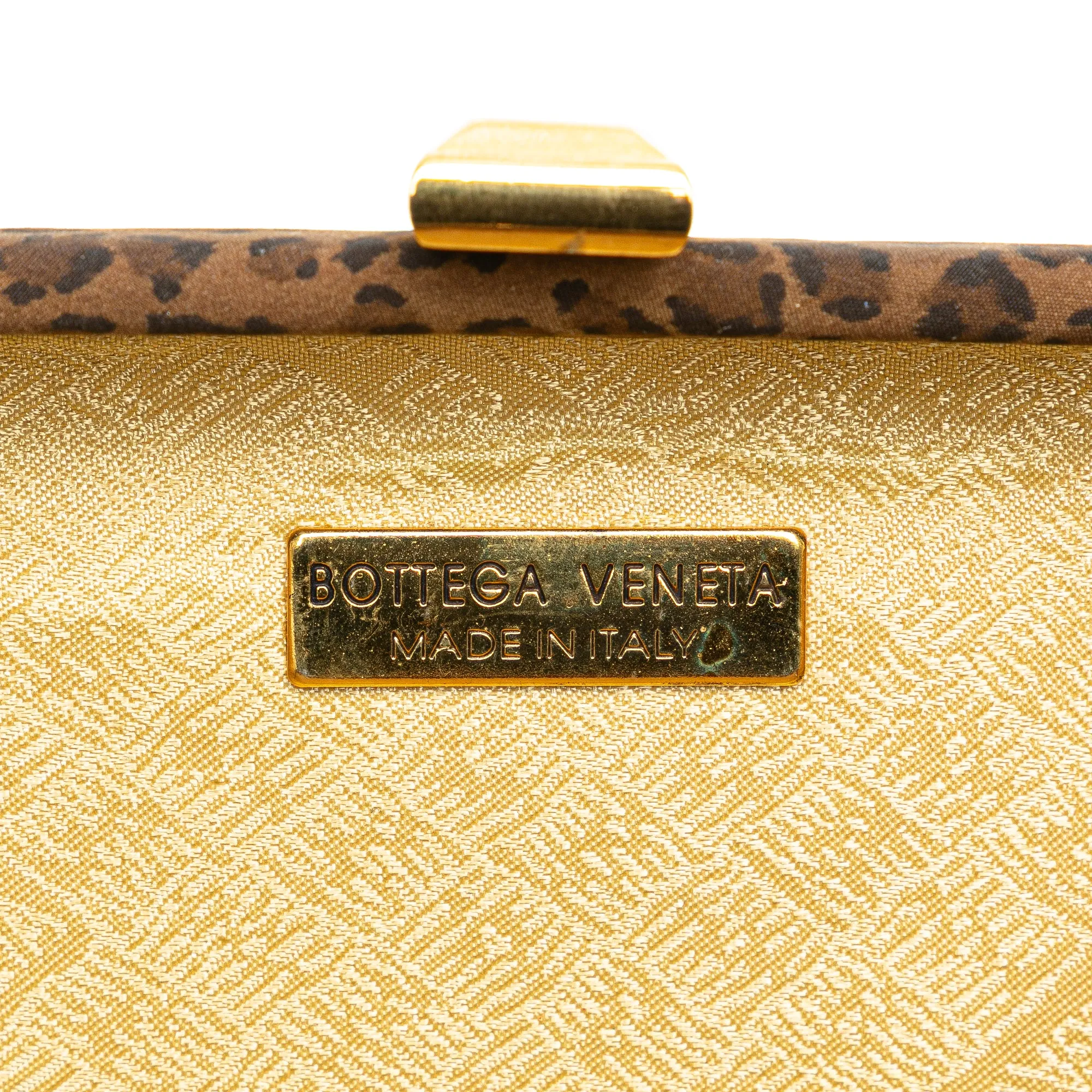 Bottega Veneta Nylon Leopard Print Box Clutch