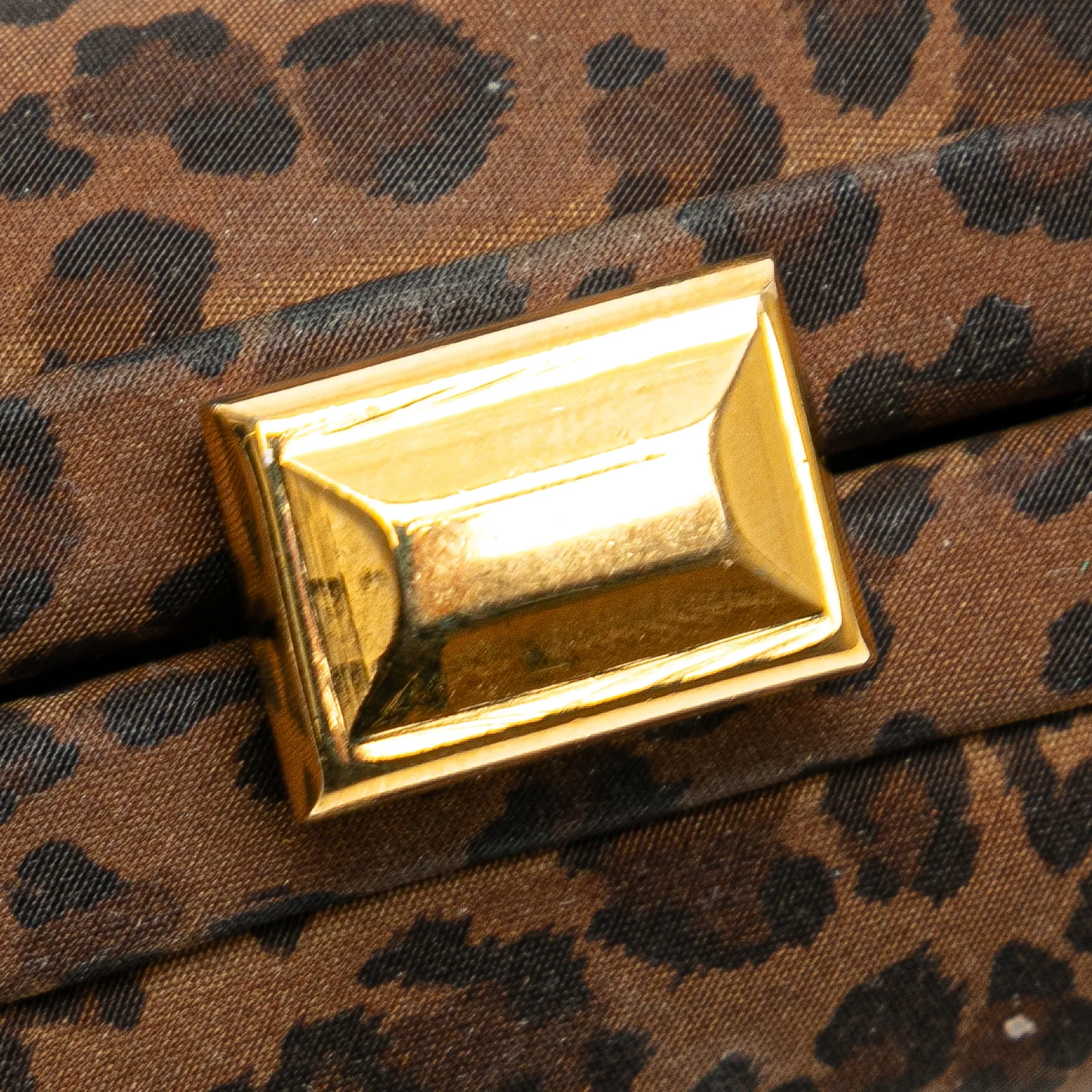 Bottega Veneta Nylon Leopard Print Box Clutch