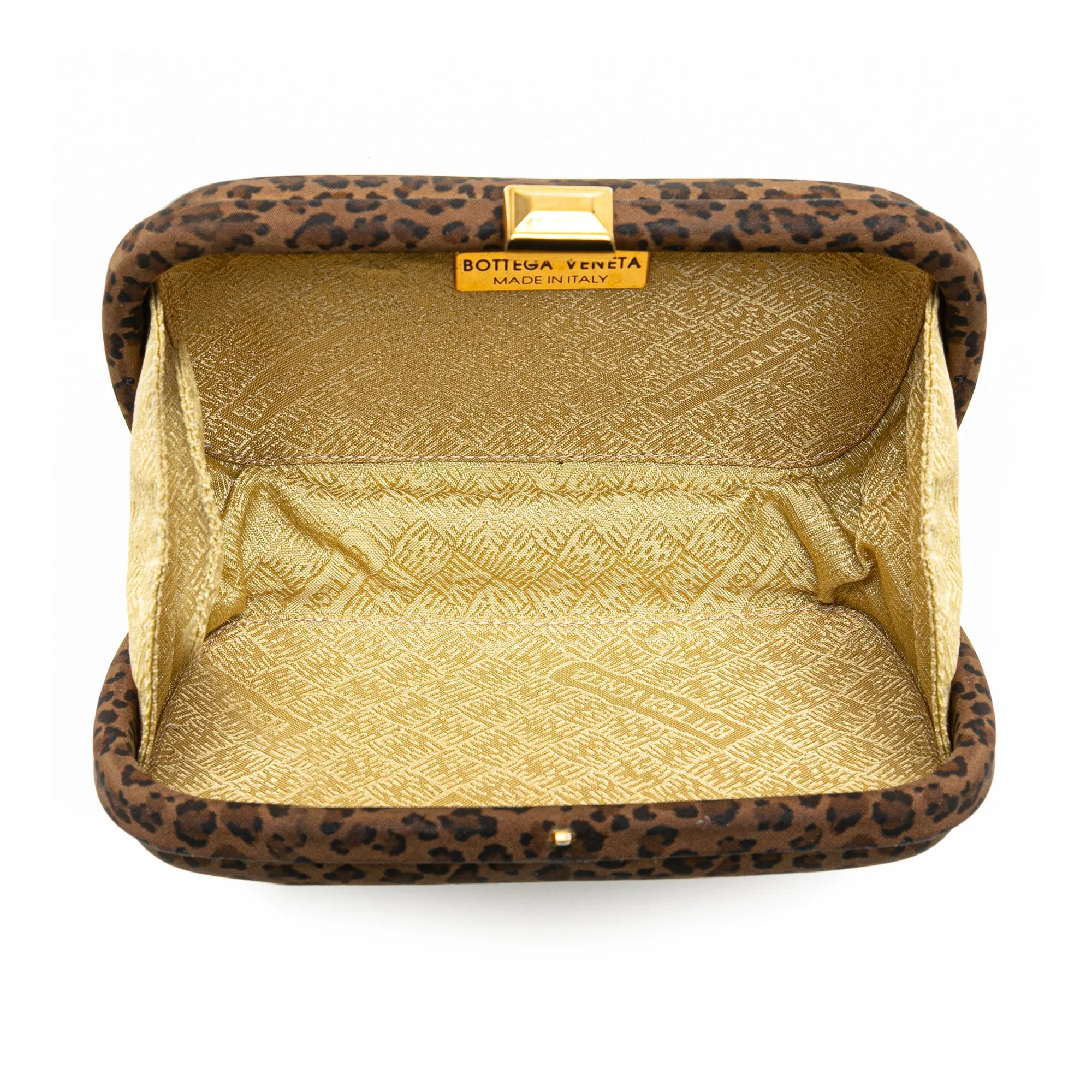 Bottega Veneta Nylon Leopard Print Box Clutch