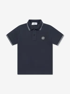 Boys Compass Logo Polo Shirt in Navy