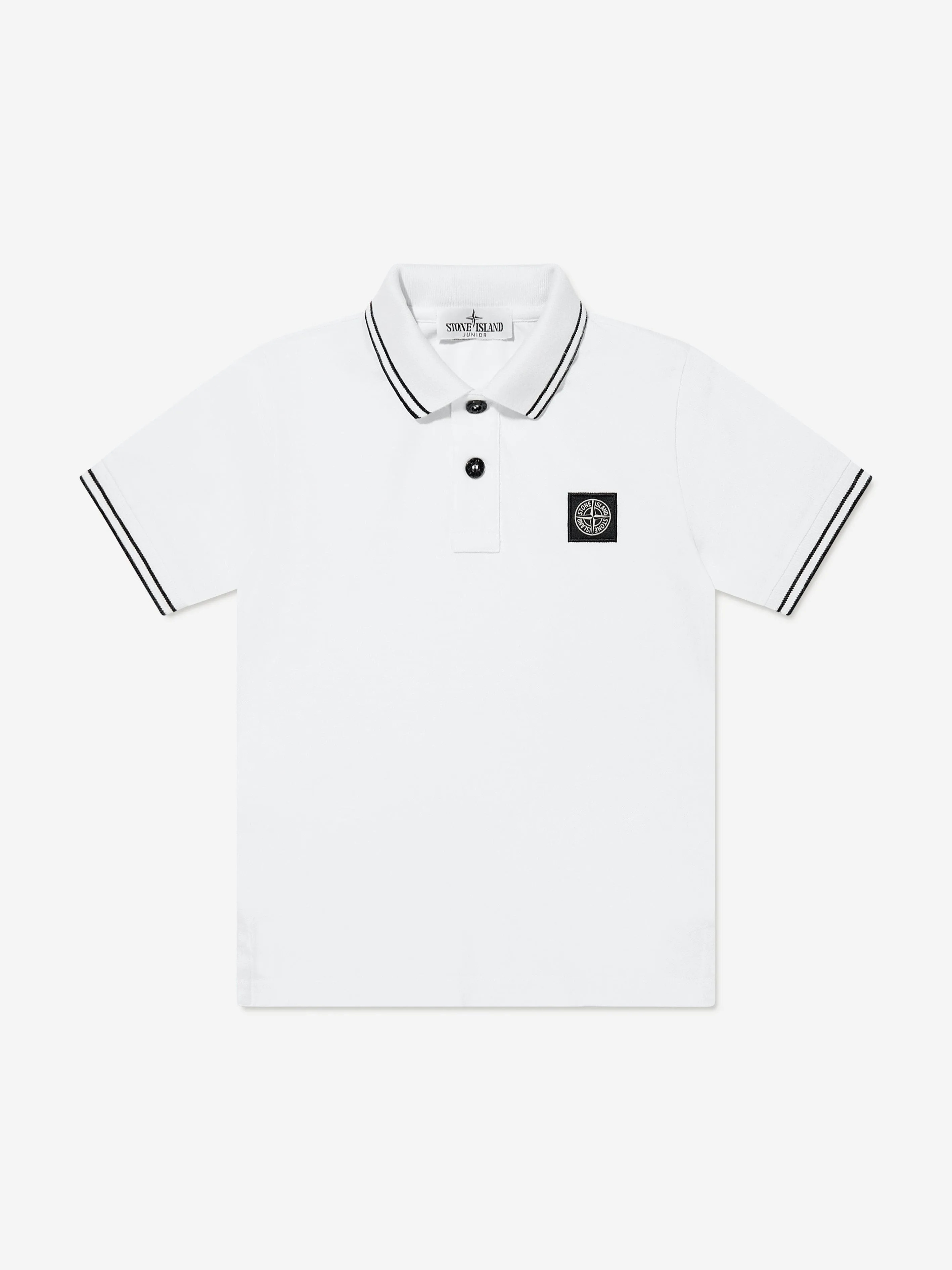 Boys Compass Logo Polo Shirt in White