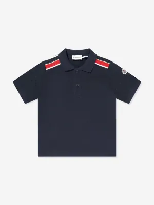 Boys Cotton Piqu  Polo Shirt in Navy