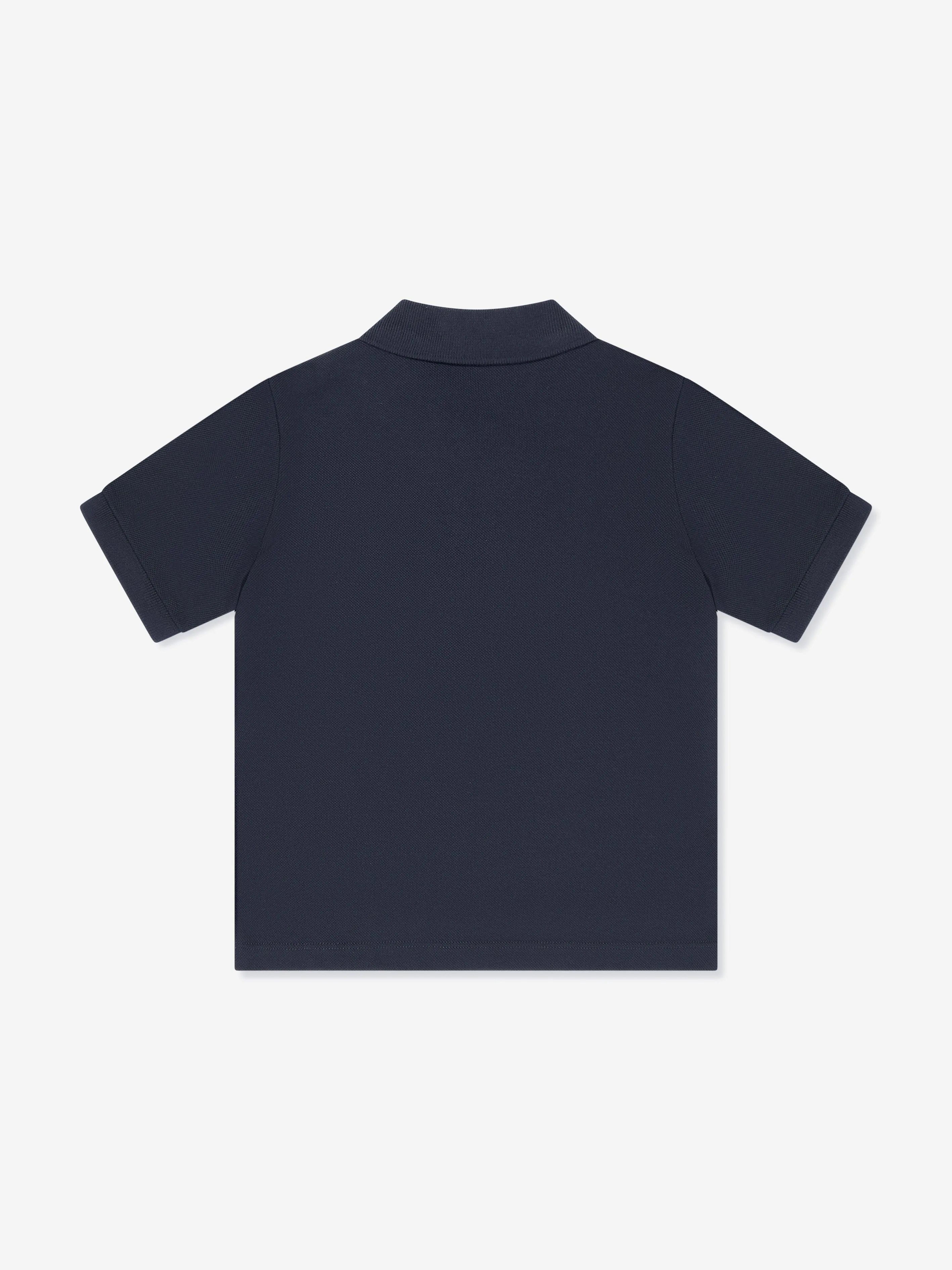 Boys Cotton Piqu  Polo Shirt in Navy
