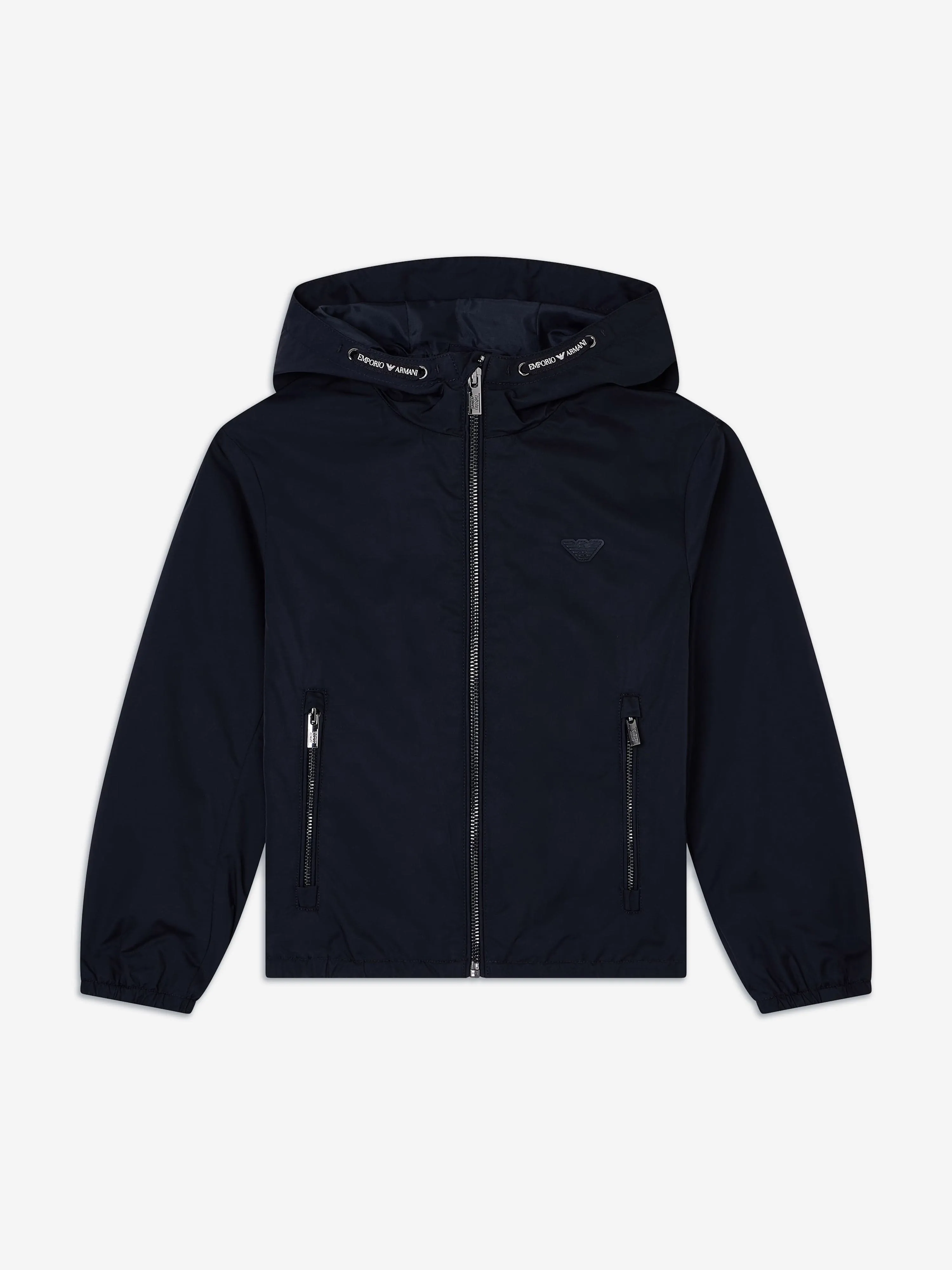 Boys Hooded Zip Up Jacket in Navy