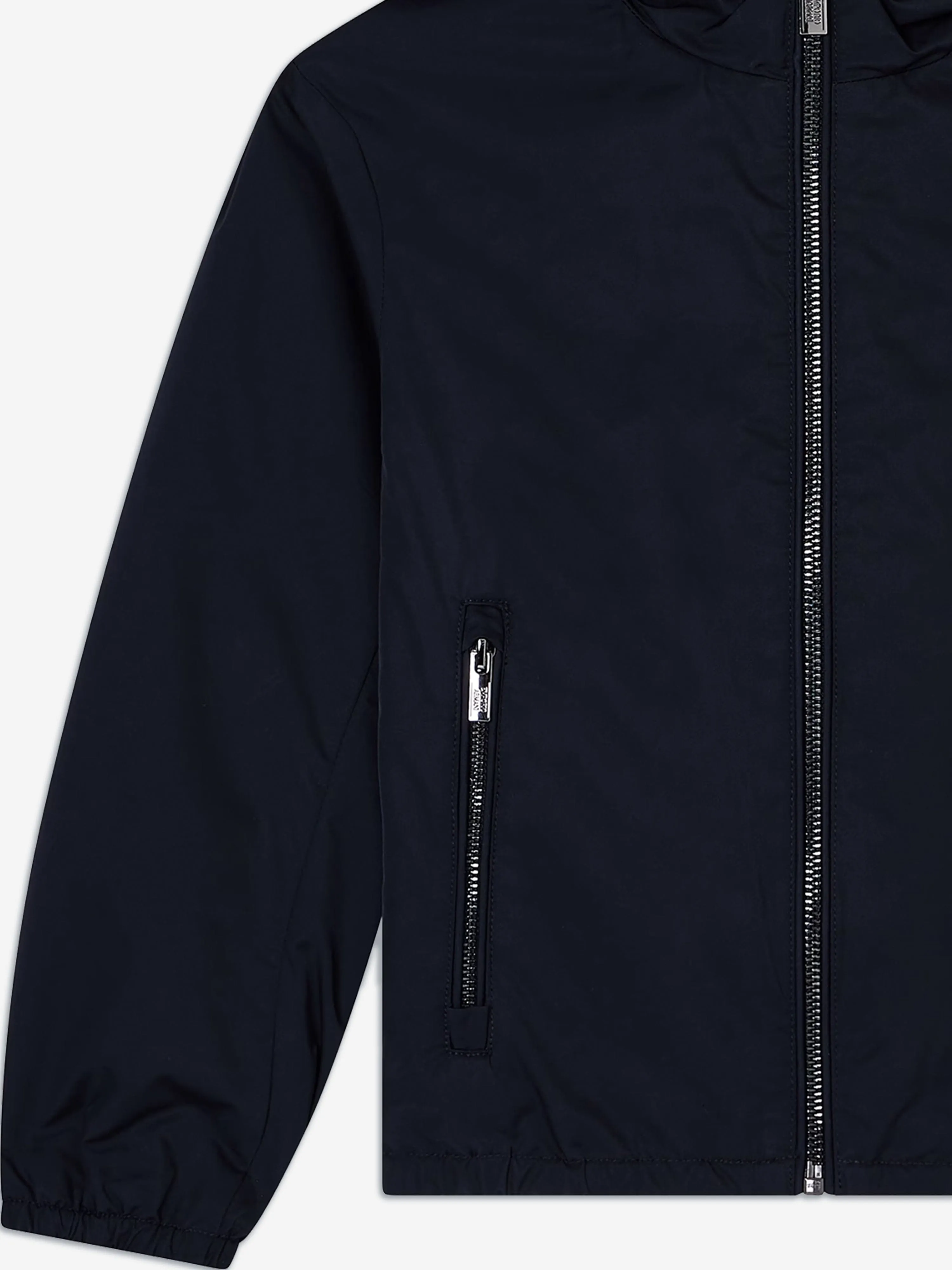 Boys Hooded Zip Up Jacket in Navy