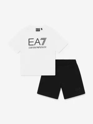 Boys Logo Short Set in White
