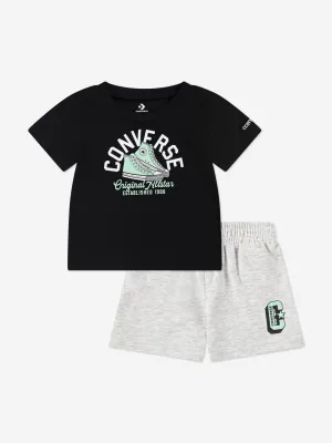 Boys Retro Remix Short Set in Grey