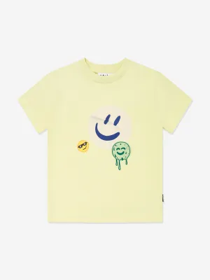 Boys Roxo Sticker Smile T-Shirt in Yellow