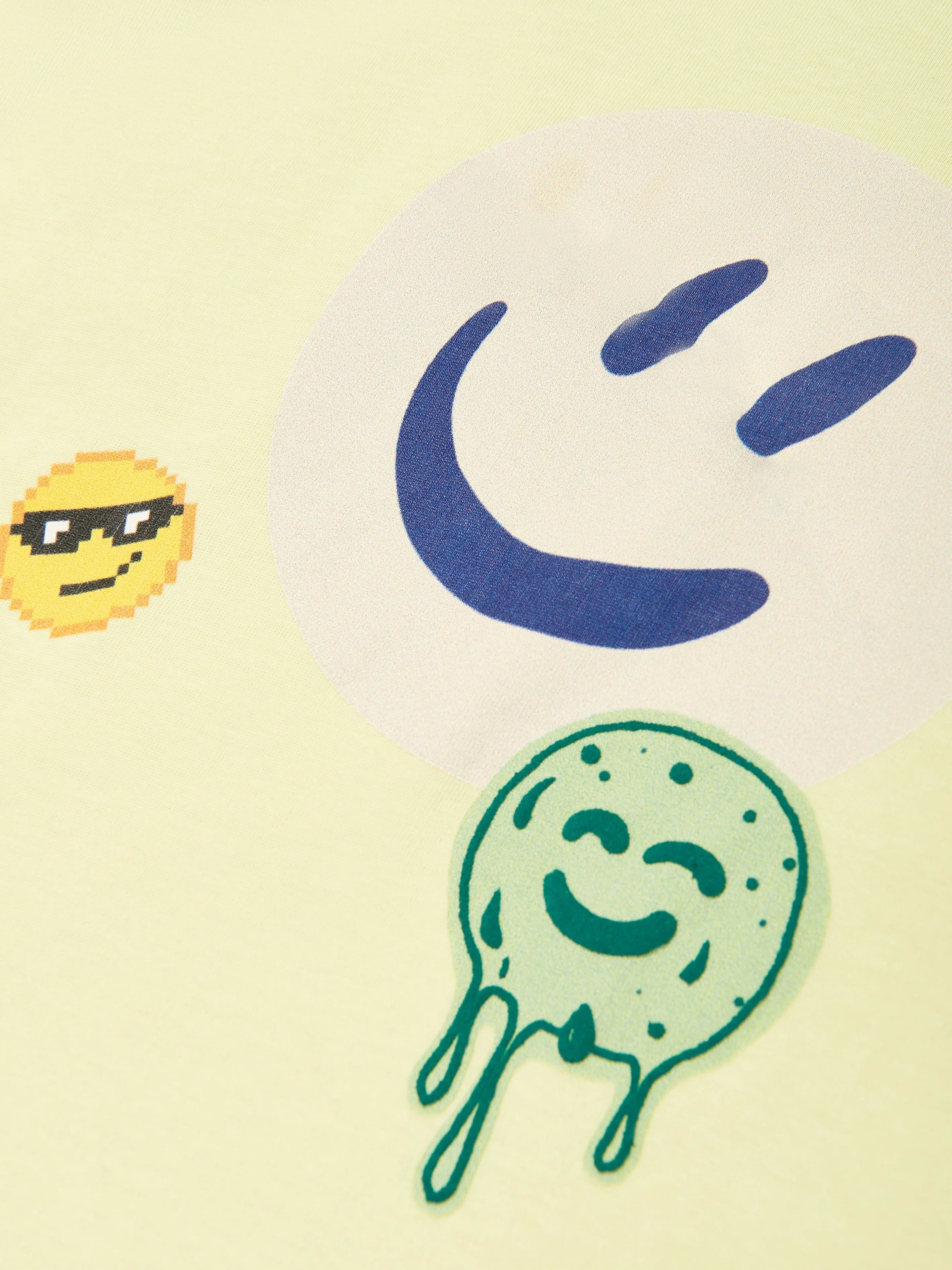 Boys Roxo Sticker Smile T-Shirt in Yellow