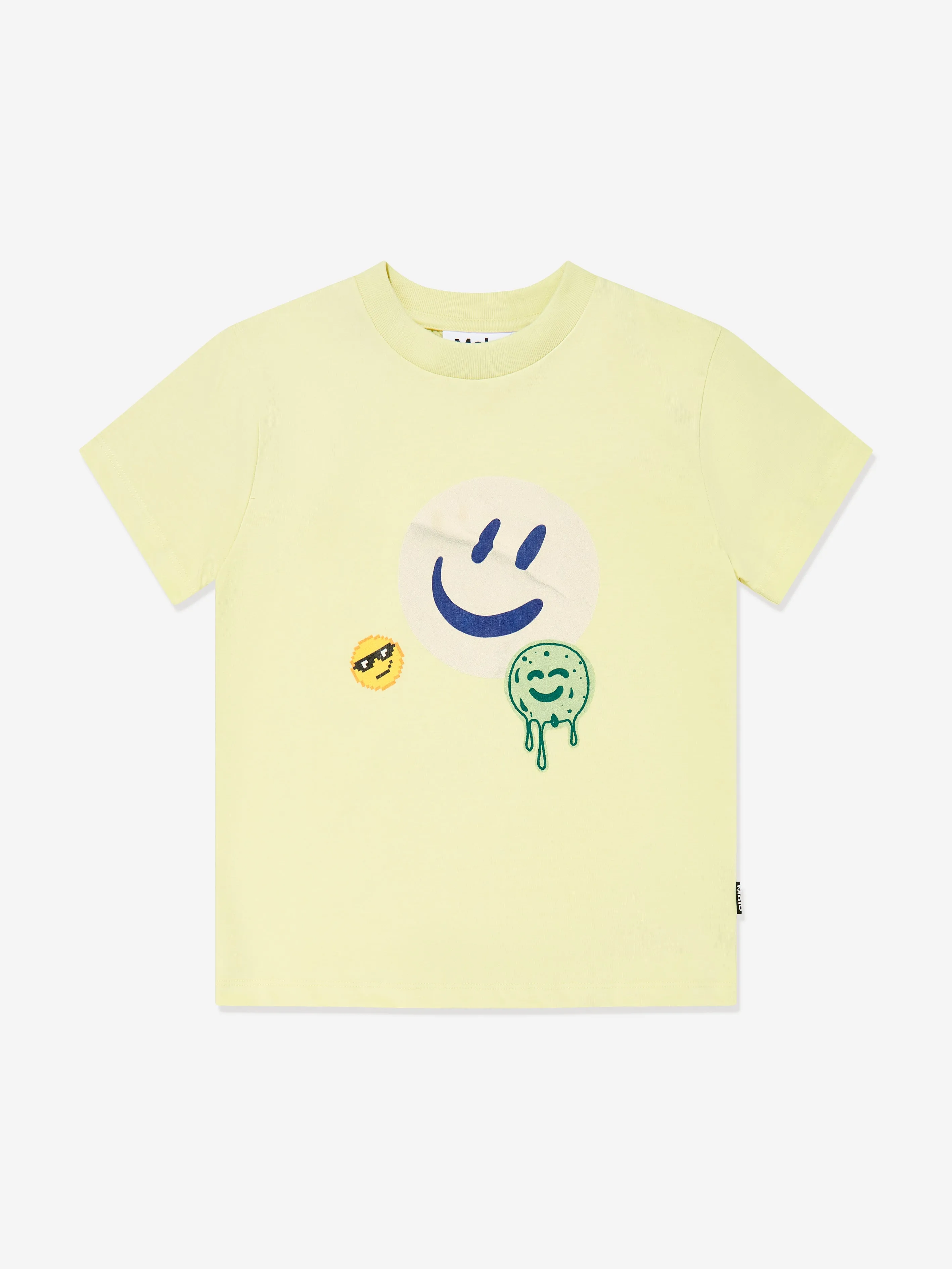 Boys Roxo Sticker Smile T-Shirt in Yellow
