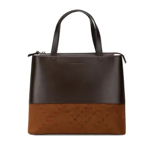 Burberry Leather and Suede Stitch Tote Brown