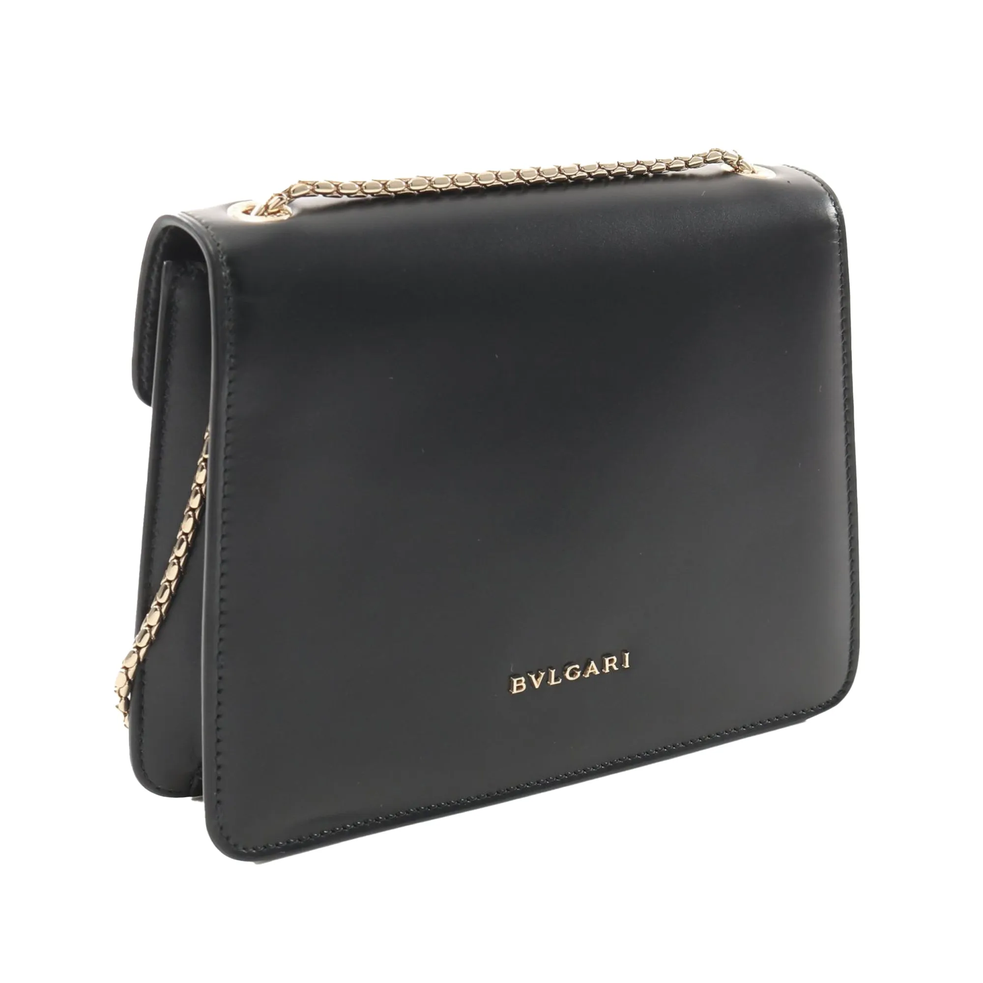 Bvlgari Embellished Calfskin Serpenti Forever Crossbody Black