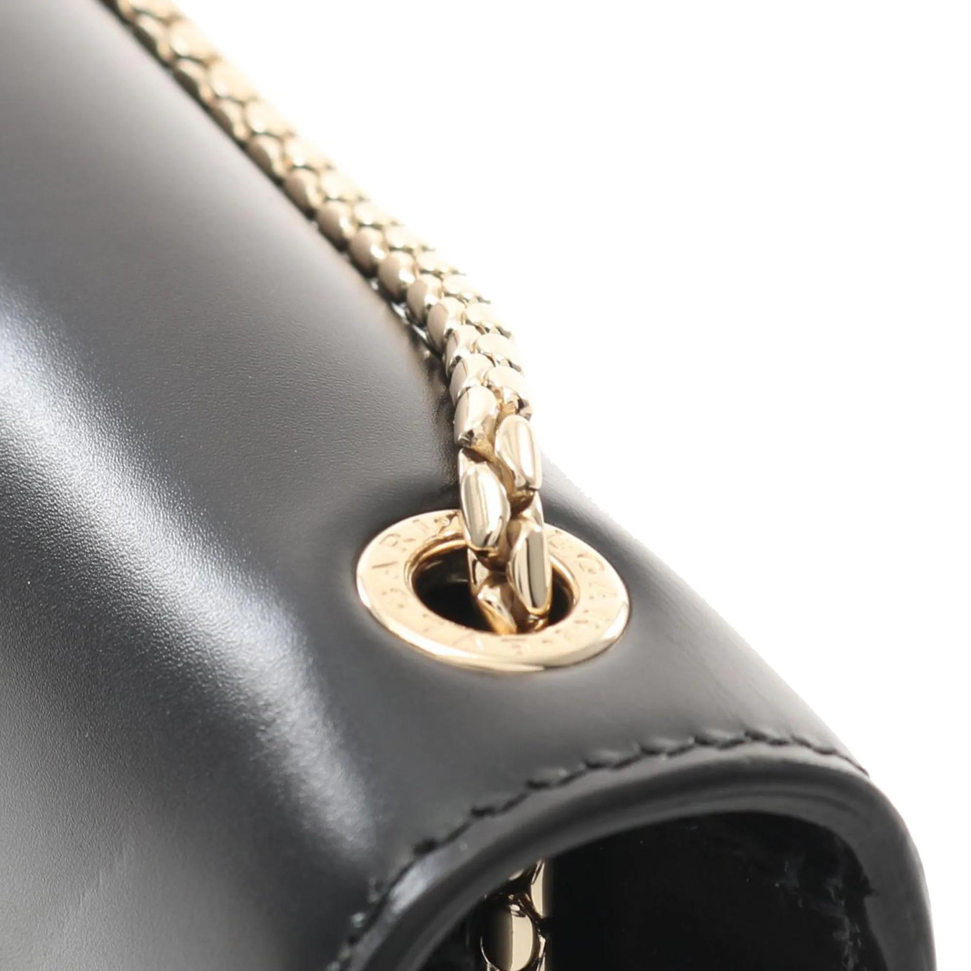 Bvlgari Embellished Calfskin Serpenti Forever Crossbody Black