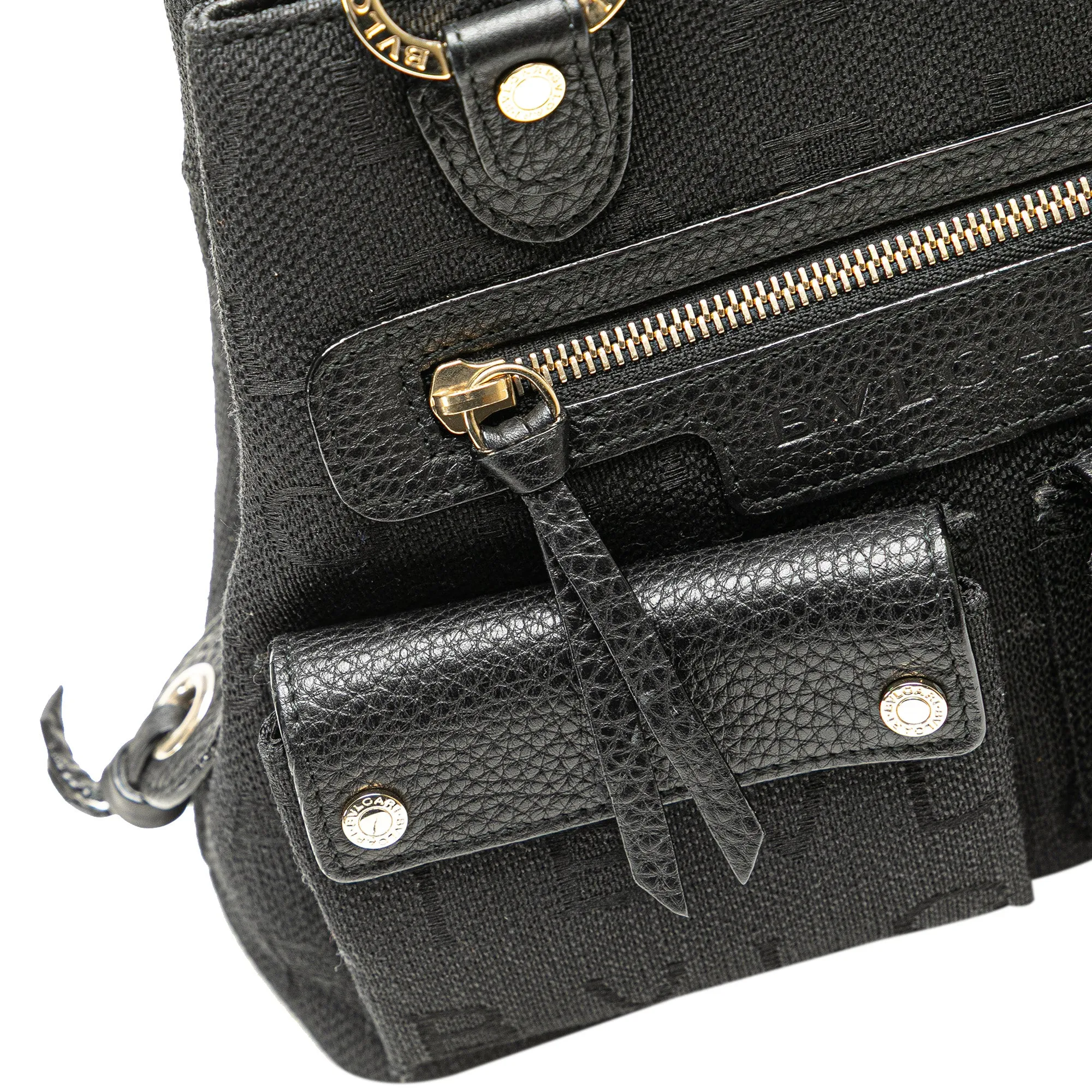 Bvlgari Logomania Canvas Handbag Black