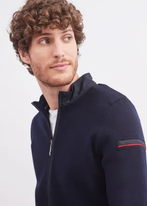 Cardigan zipp Navigateur - en maille de laine fine (NAVY)