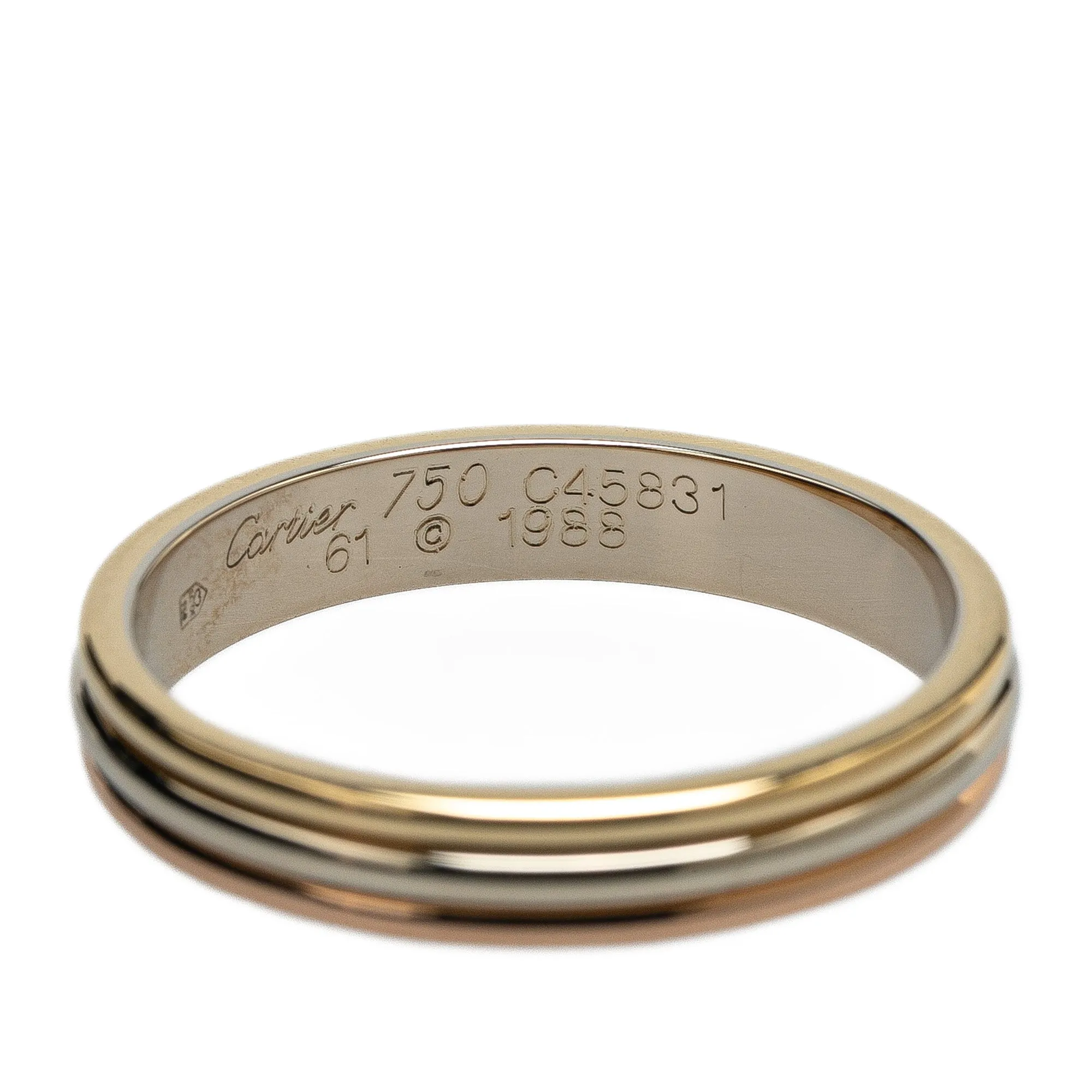 Cartier Tricolor 18K Trinity Wedding Band Ring Gold