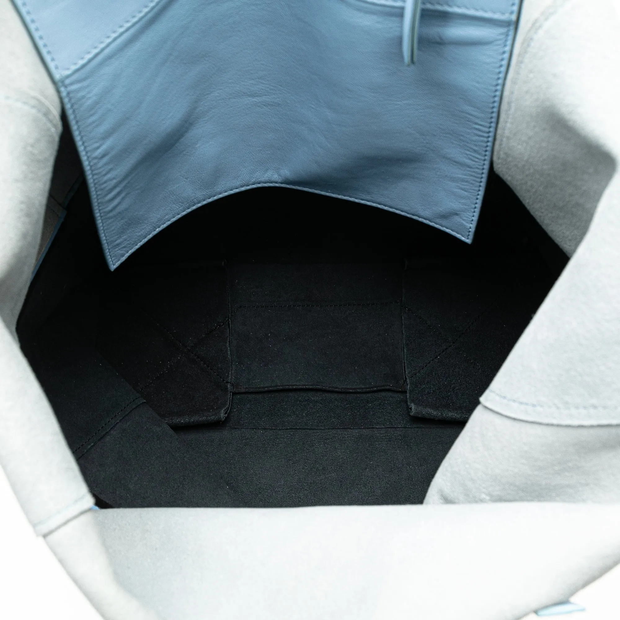 Celine Bicolor Leather Vertical Cabas Tote Blue