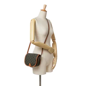 Celine Medium Triomphe Coated Canvas Folco Crossbody