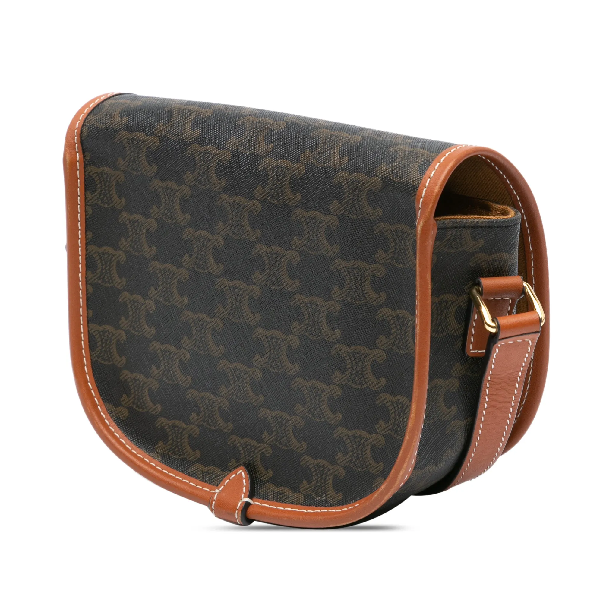 Celine Medium Triomphe Coated Canvas Folco Crossbody