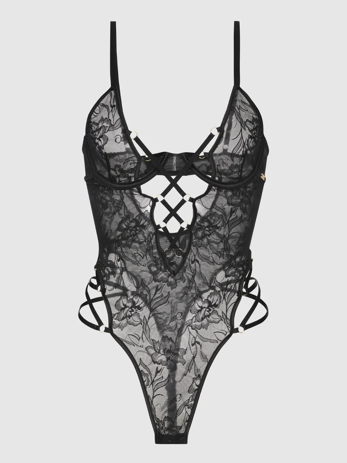 Dahlia Strappy Lace Teddy