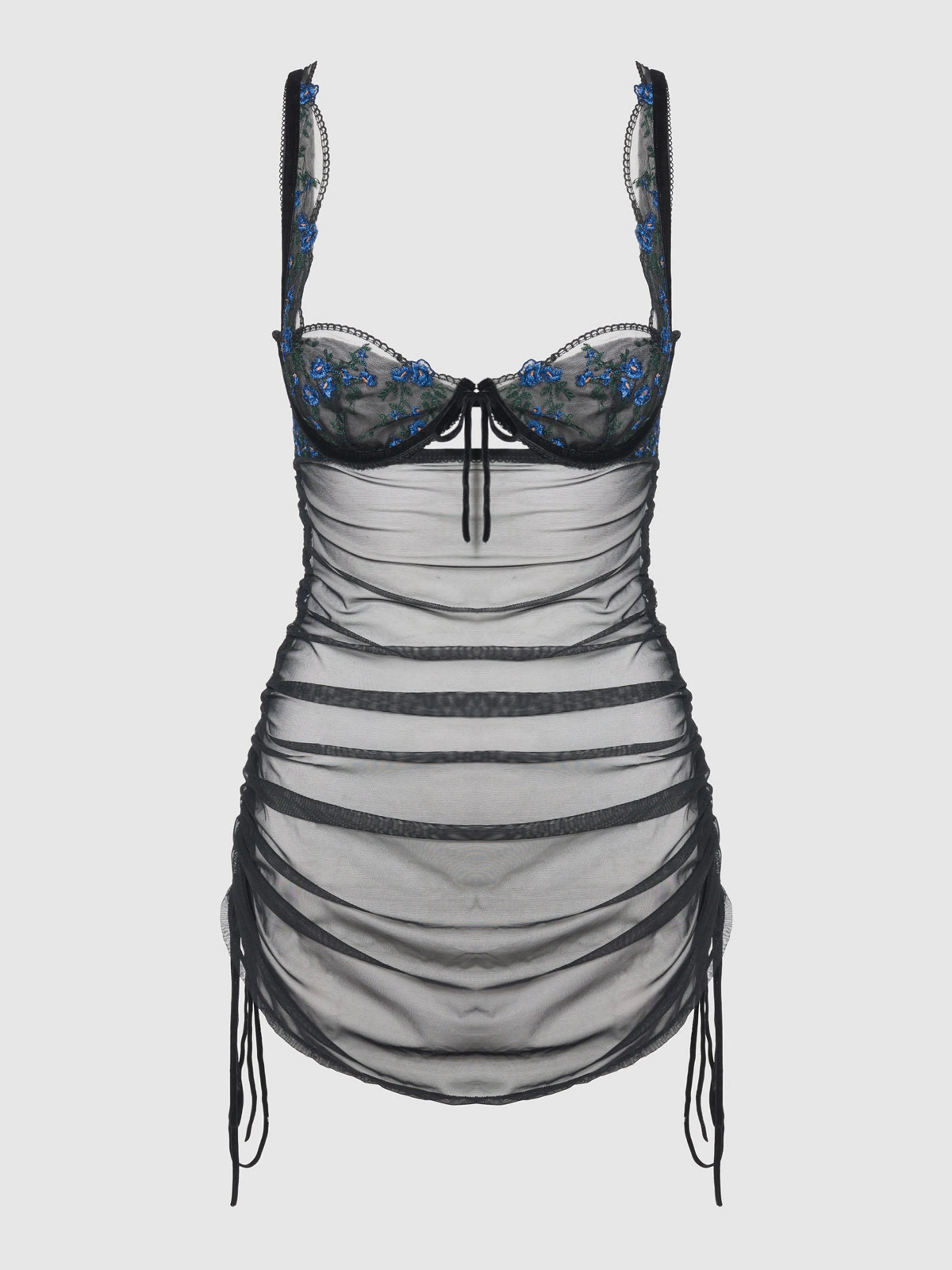Embroidered Mesh Chemise