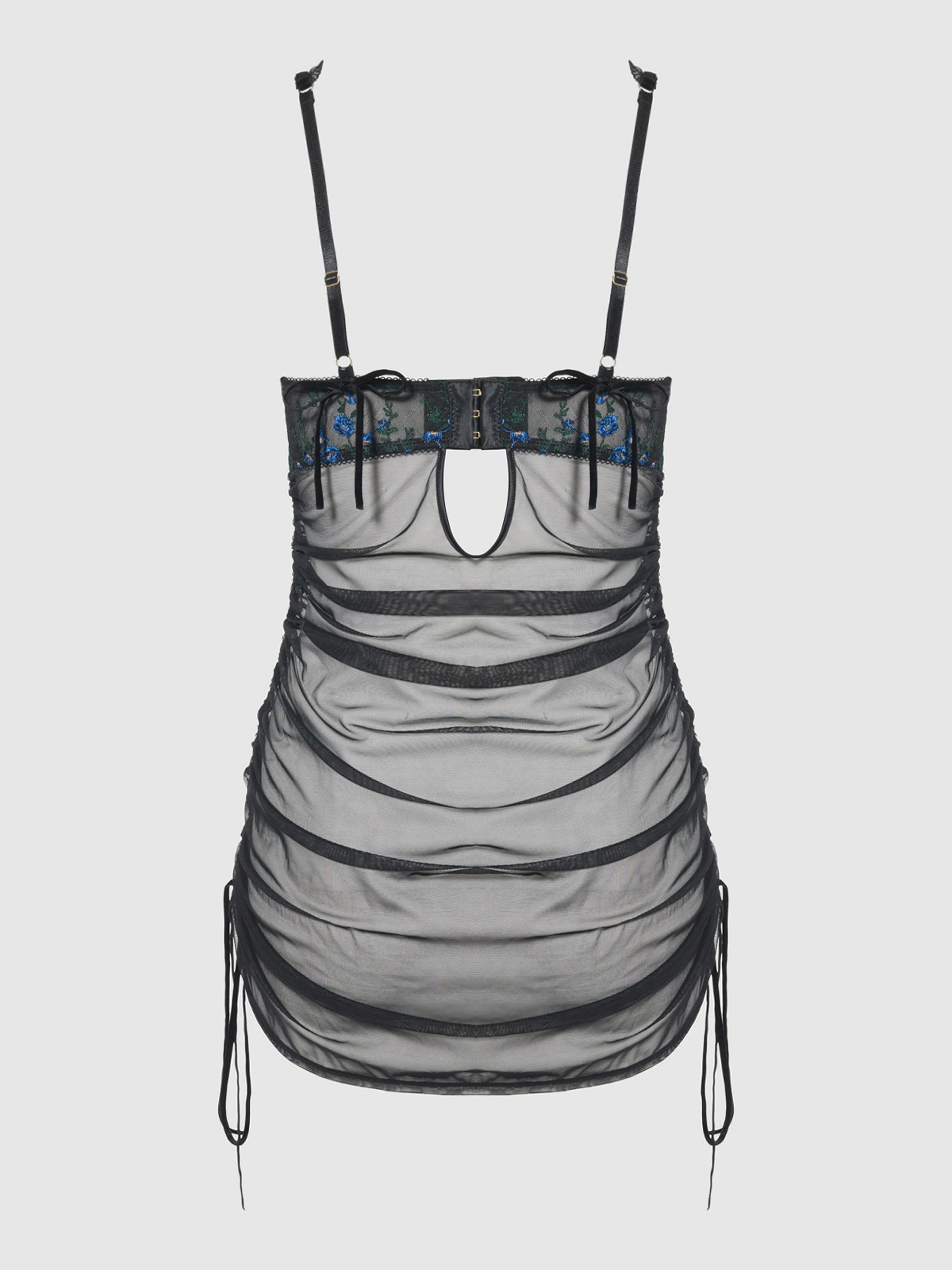 Embroidered Mesh Chemise