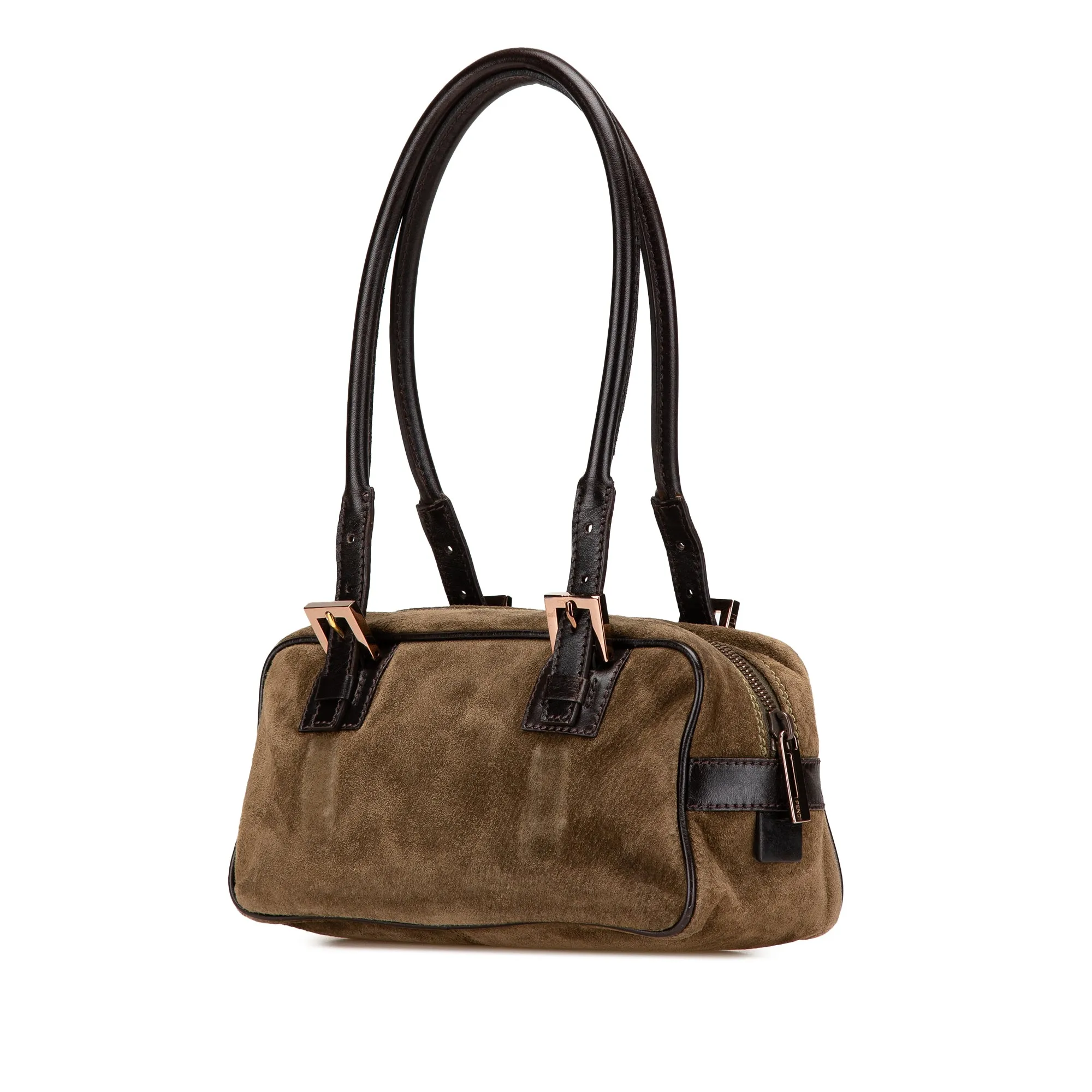 Fendi Suede Shoulder Bag Brown