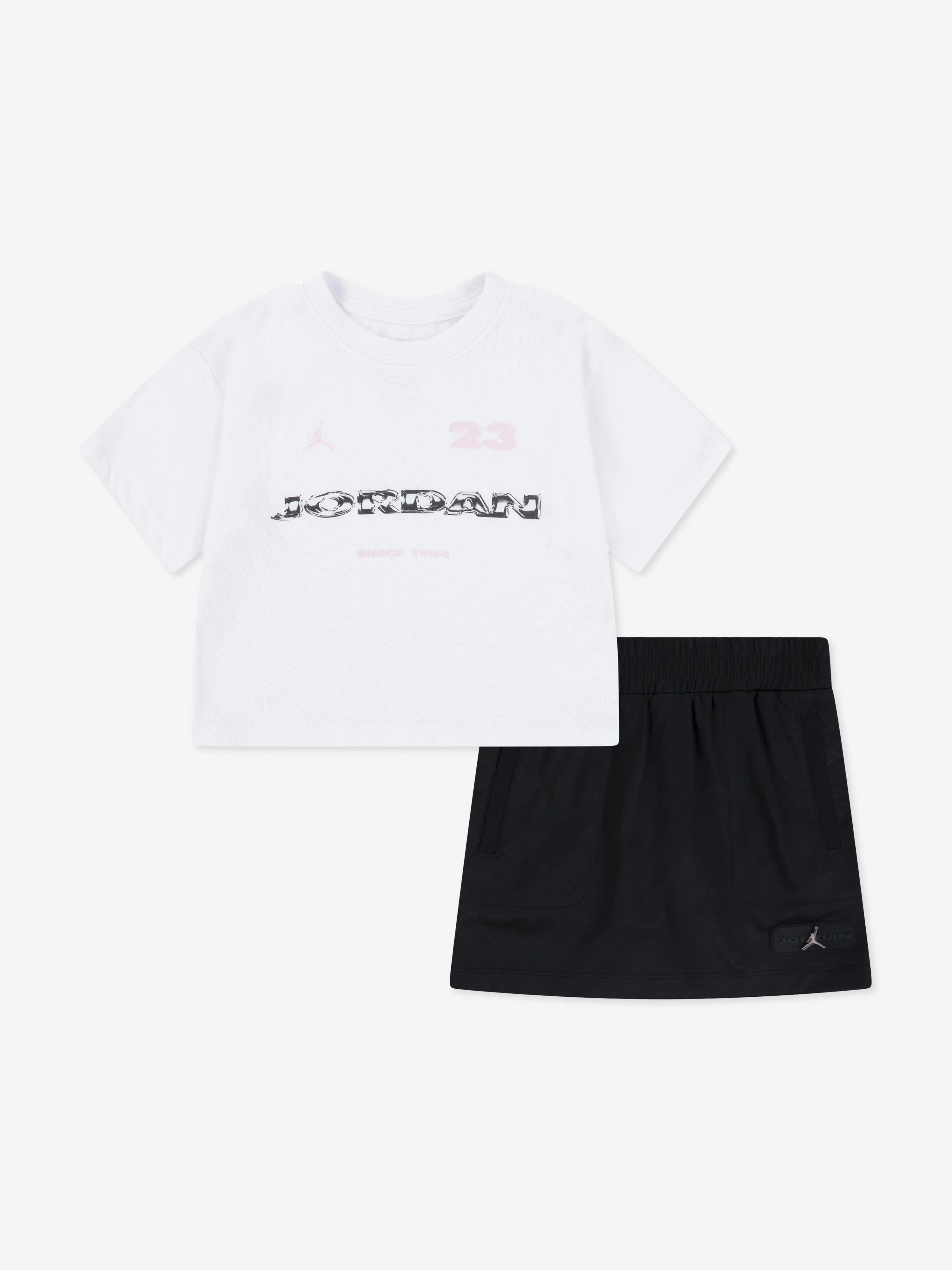 Girls Crafted Utility Skort Set in Black
