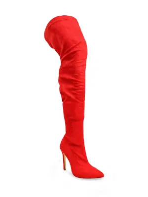 Gisele Stretchy Overknee Heeled Boots
